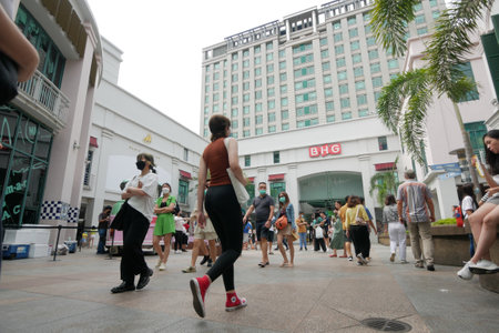 singapore Bugis Street 2 june 2022. street view of Bugis retail mall buildingsのeditorial素材