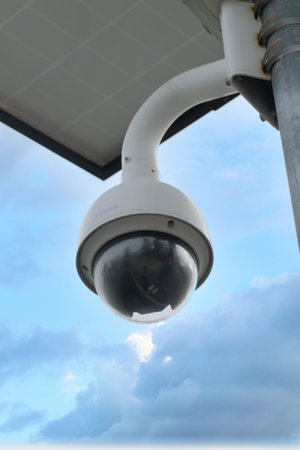 CCTV security camera operating outdoor