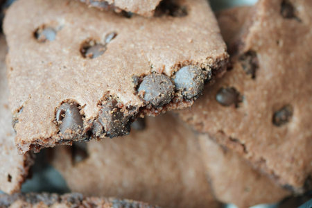 detail shot of chocolate chip cookiesの写真素材