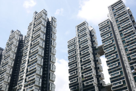 Singapore dawson 22 june 2022, low angle view of SkyVille at Dawson