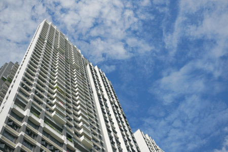 Singapore dawson 22 june 2022, low angle view of SkyVille at Dawsonのeditorial素材