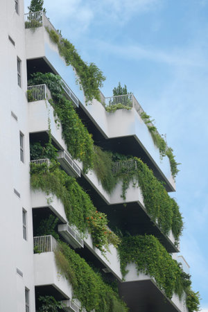 building with plants growing on the facade