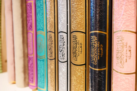 Close up of Holy book Quran on tableのeditorial素材