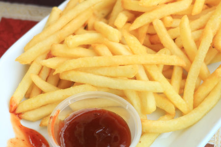 detail shot of French Fries on table