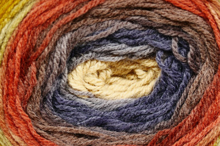 Close-up shot of colorful yarn