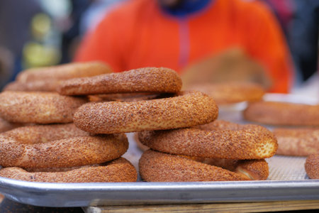 stack of Turkish Bagel Simit