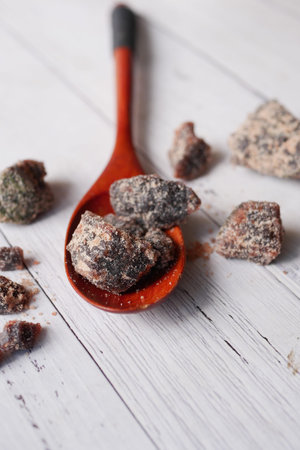 Himalayan black salt rock crystals,の写真素材