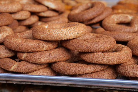 Turkish Bagel Simit on table