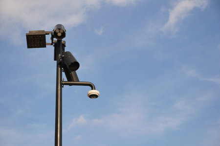CCTV security camera operating outdoor