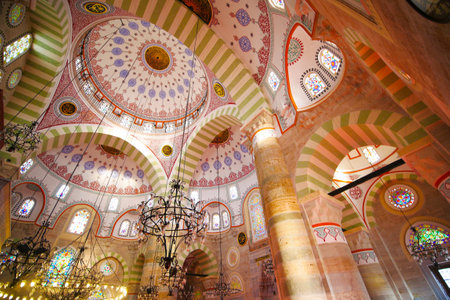 Turkey Istanbul 12 January 2023. low angle view of Mihrimah Sultan Mosque.のeditorial素材