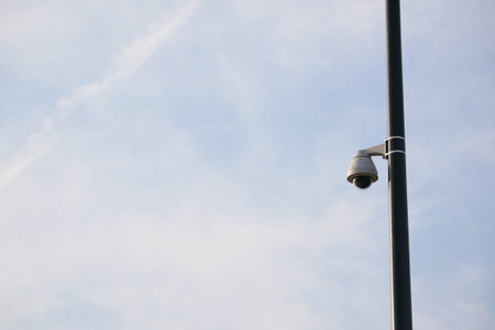 CCTV security camera operating outdoor