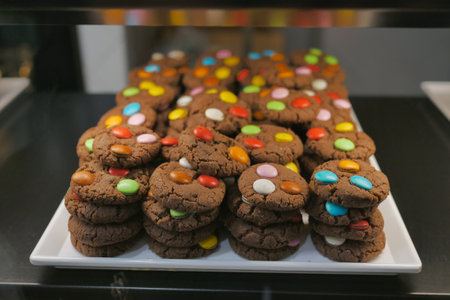 chocolate cookies display for sale local store in singaporeの写真素材