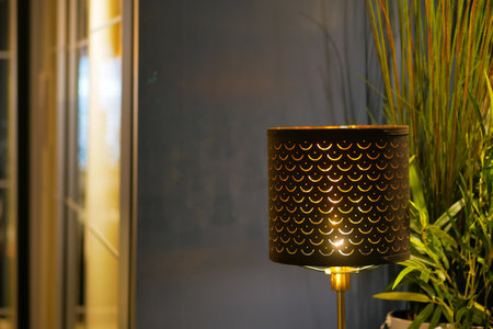 a lamp in home against white wallの写真素材