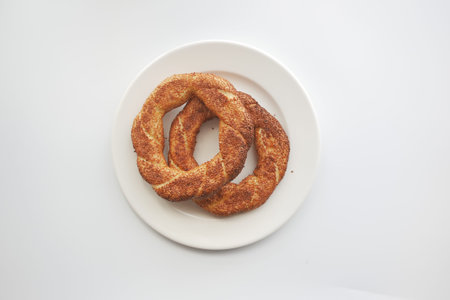 Turkish Bagel Simit on table