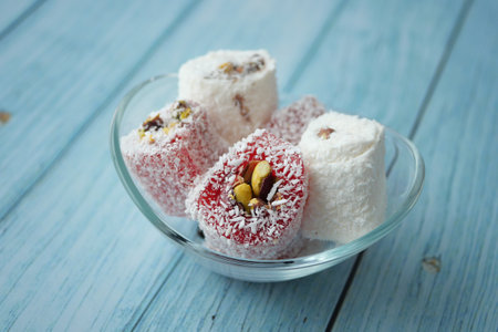 traditional Turkish delight With Nutの写真素材