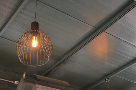 Vintage rope chandelier light on the wall