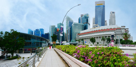 Singapore marina bay 1 june 2022 financial center singapore city buildings.のeditorial素材