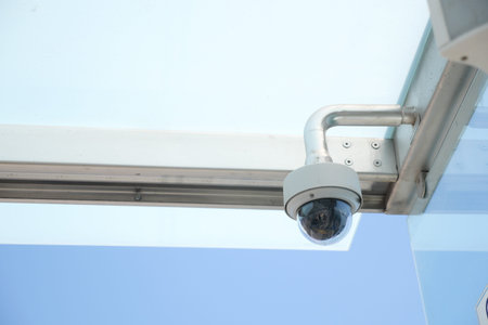 CCTV security camera operating outdoor