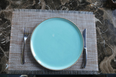 Empty blank ceramic dish on table