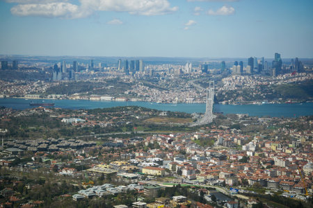 Bosphorus bridge and city scape in Istanbul, Turkeyの写真素材