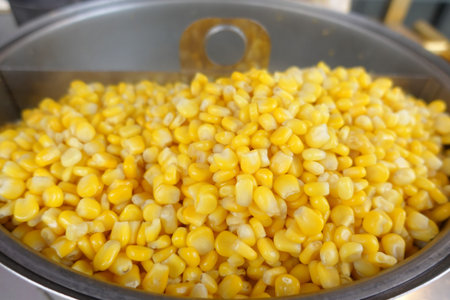 Sweet corns in a bowl on table ,