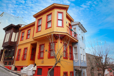 Turkey istanbul 11 may 2023, Historical colorful houses in KUZGUNCUK districtのeditorial素材