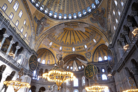 turkey istanbul 12 may 2023. Interior of Hagia Sophia mosque.のeditorial素材