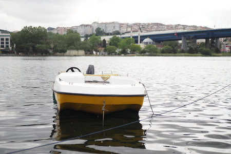 Boat dock on river in istanbulの写真素材