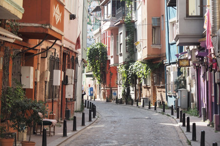 Istanbul, Turkey march 12 2023. cafe store front in old city Balat.のeditorial素材