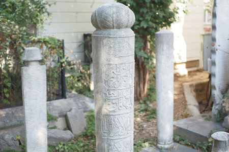 Turkey Istanbul 19 may 2023. The Ottoman historic old tombstones in cemetery,のeditorial素材