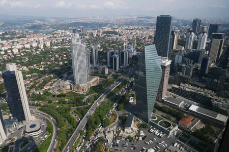 turkey istanbul 12 june 2023. financial and residential buildings at morningのeditorial素材