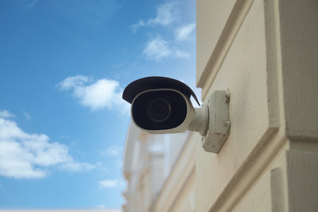 CCTV security camera operating outdoor