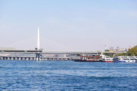 ISTANBUL, TURKEY 12 January 2023, ferryboat sail on the Bosphorus riverのeditorial素材