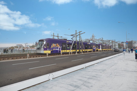 turkey istanbul 1 june 2023. Istanbul light train metro at a district station