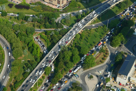 Turkey istanbul 12 january 2023, traffic in a high away in istanbul