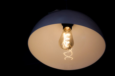 lighting decor. bulb with warm white lightの写真素材