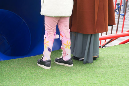 Child cerebral palsy disability, legs orthosis.の写真素材