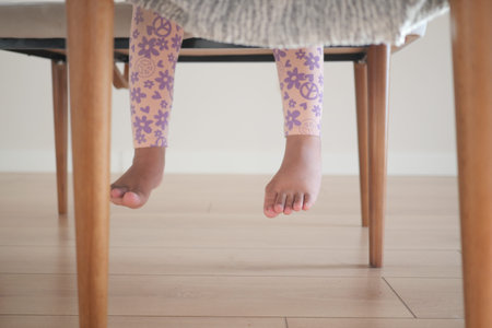 5 year old child girl feet close upの写真素材