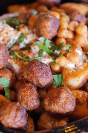 closeup of Turkey Meatballs on a plateの写真素材