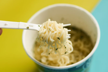 Eating Instant Noodles with a Fork.