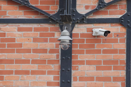 CCTV security camera operating outdoor