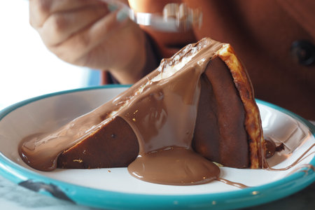 slice of cheese cake and chocolate