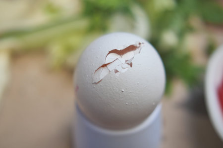 Close egg in cups for morning breakfast