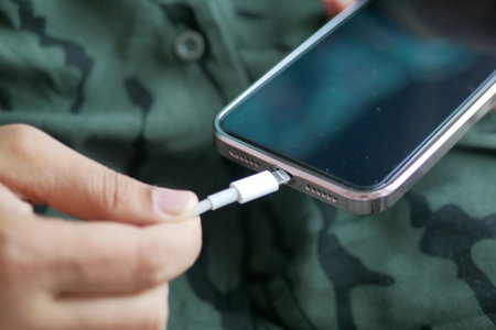 charging smart phone with a cable