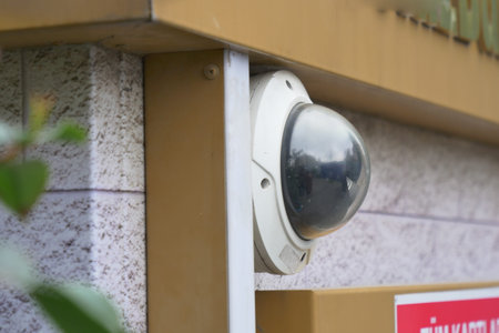 CCTV security camera operating on atm booth