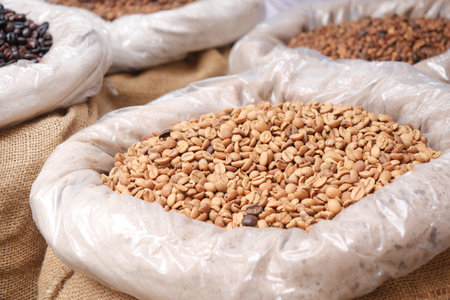 A bag of coffee beans selling at istanbul market