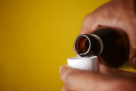 A dose of cough syrup.の写真素材