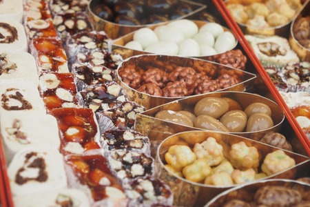 turkish dessert baklava in a boxの写真素材