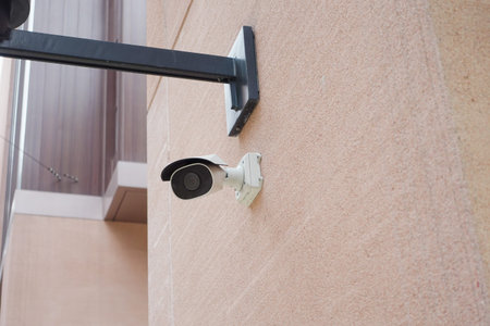 CCTV security camera operating outdoor ,