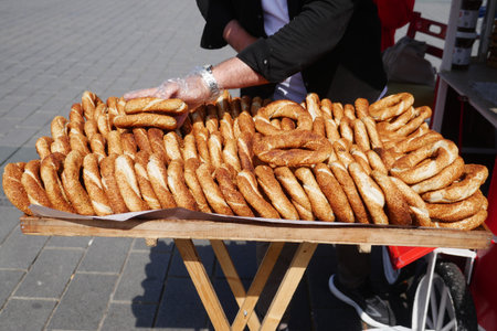 Turkish Bagel Simit selling in a van